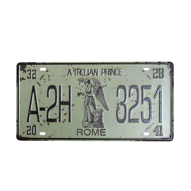 Vintage Motorcycles License Plates - Home Decor