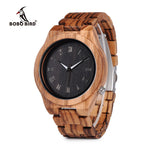 Zebra Wood Quartz Wrist Watch